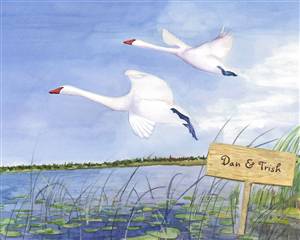 Swan Lake Watercolor