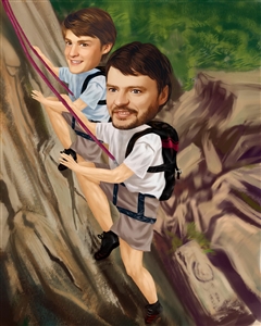 Rock Climbing Caricature from Photos