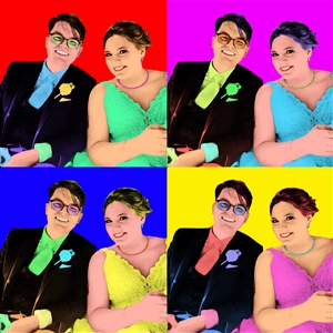 Pop Art 4 Panels Portrait from Photo