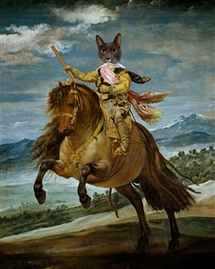 Custom Renaissance Portrait Little Prince Baltasar on Horseback from Photo