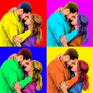 Pop Art 4 Panels Portrait from Photo