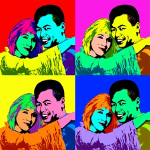 Pop Art 4 Panels Portrait from Photo