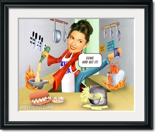 Custom Woman Chef Cartoon Portrait, Chef Caricature, Gift for Chef