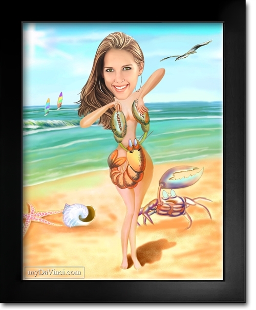 500px x 606px - Nude Beach Girl Caricature from Photo