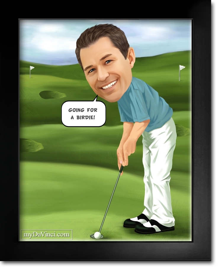 Golfer Caricature from Photos - myDaVinci.com