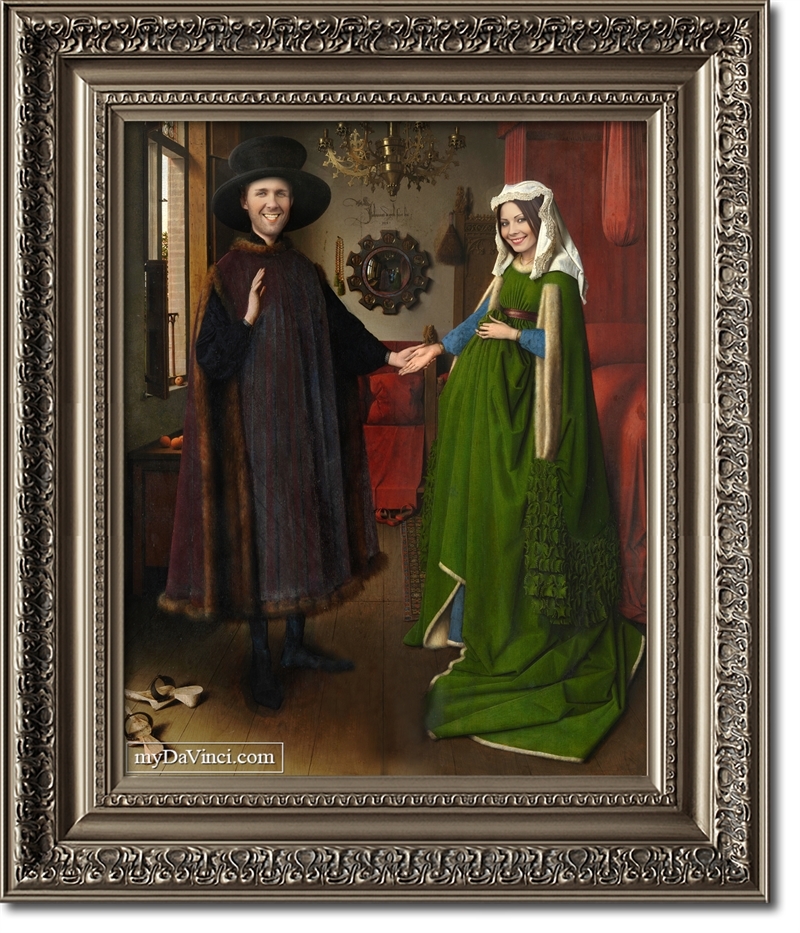 Custom Renaissance Portrait of Arnolfini Couple from Photos