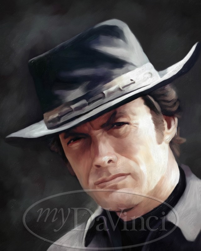 Clint Eastwood Oil Painting Giclee