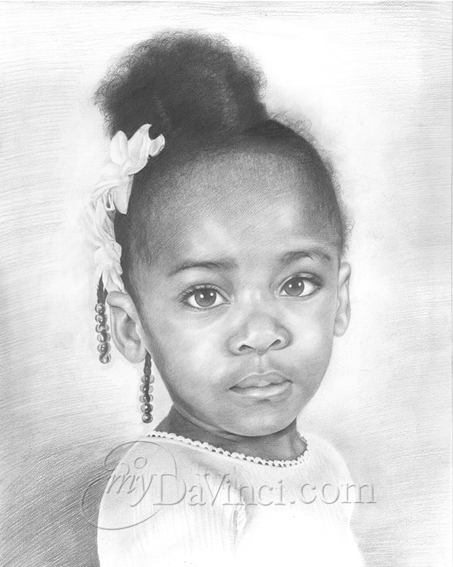 Graphite Pencil Portrait Of A Newborn Baby -A3