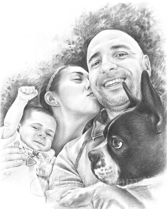 Personalized Drawing Pencil Sketch Great for Family - Etsy New Zealand